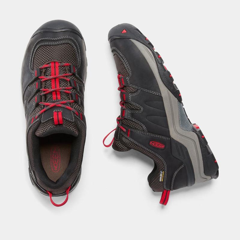 Zapatos Trekking Keen Gypsum II Waterproof Para Hombre Negros/Rojos - Zapatos Keen Mexico (659472-NY